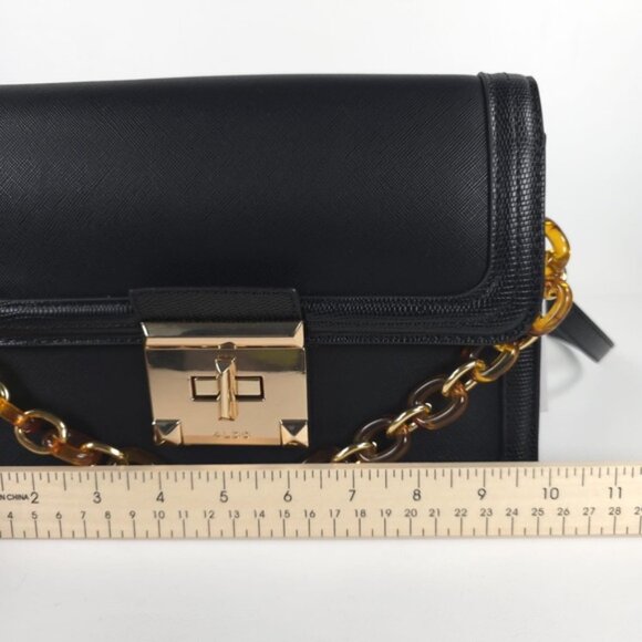 NWT ALDO Faux Leather Toggle Closure Shoulder Bag & Crossbody Chain Detail - Picture 7 of 16